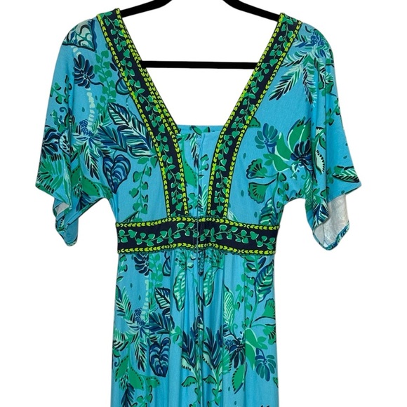 Lilly Pulitzer Ilia Maxi Dress Size 00 Blue Seabreeze Plant One On You NWOT - Picture 5 of 15